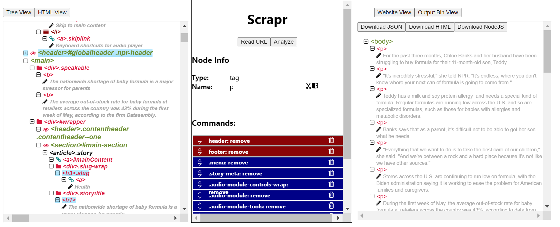Scrapr – Online Scraping Tool